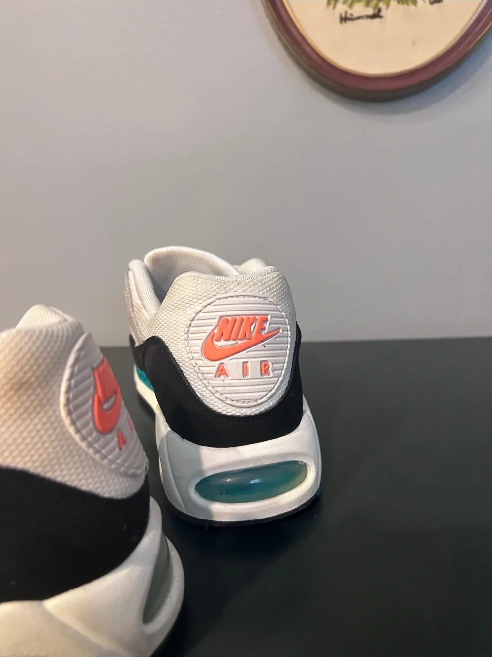 Nike Black White Teal Coral Air Max Style Sneakers